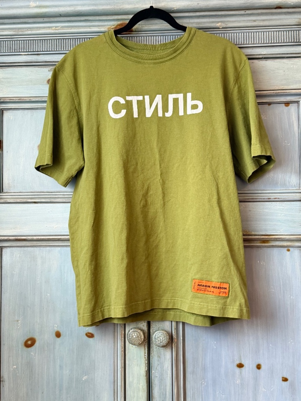 Heron Preston Men's Tee Size L in Olive